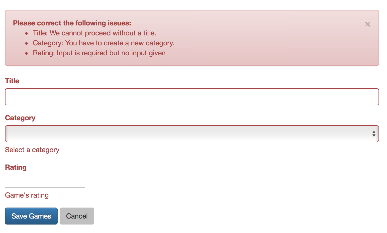 Form validations